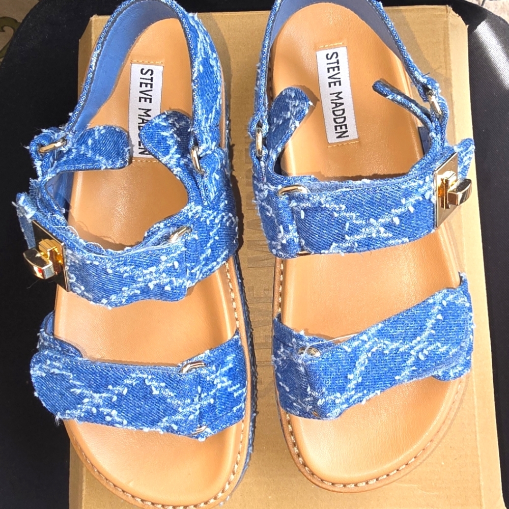 Steve Madden Big Mona Denim Sandals